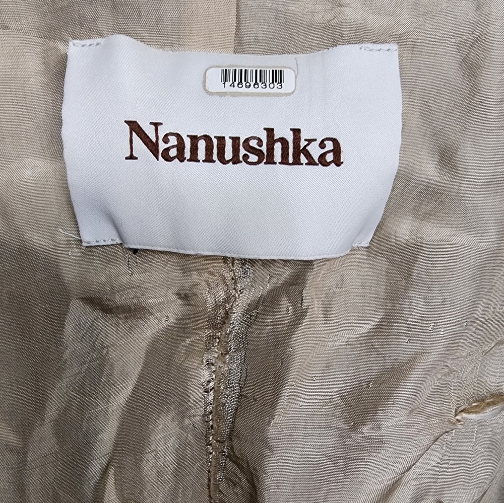 Nanushka Faux Leather Moha Mini Dress In Brown Size XS - Picture 9 of 15